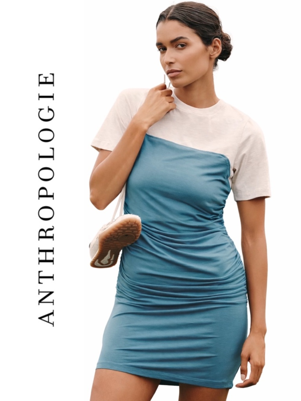 Daily Practice Colorblock Side-Ruched Mini Dress